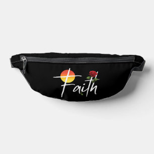 Faith Typografie mit Rose Bauchtasche