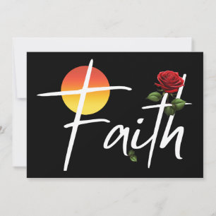 Faith Typografie mit Rose Einladung