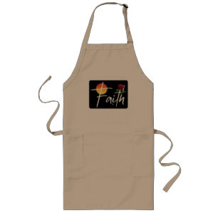 Faith Typografie mit Rose Lange Schürze