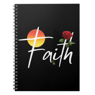 Faith Typografie mit Rose Notizblock