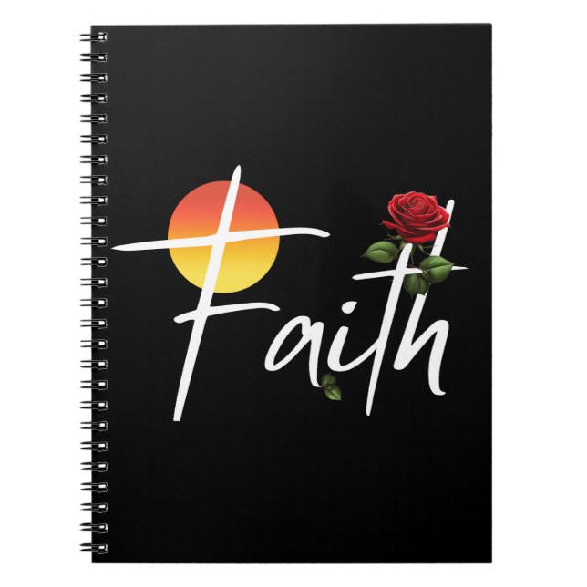 Faith Typografie mit Rose Notizblock (Vorderseite)