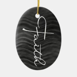 Faith Typografy Christlich Black and White Modern Keramik Ornament