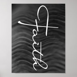 Faith Typografy Christlich Black and White Modern Poster