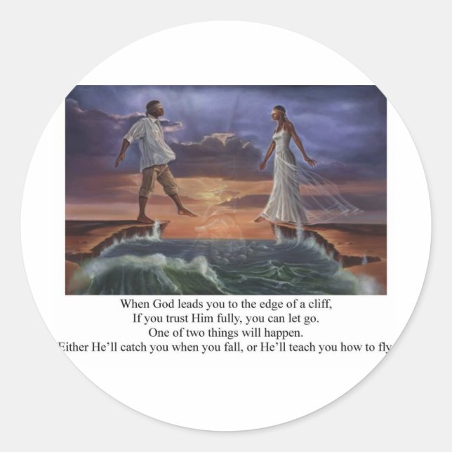 Faith Walk Runder Aufkleber (Vorderseite)