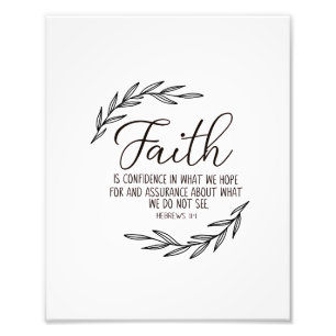 Faith Wall Art, Bible Verse, Hebräer 11:1 Fotodruck