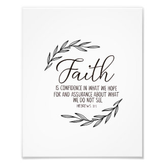 Faith Wall Art, Bible Verse, Hebräer 11:1 Fotodruck