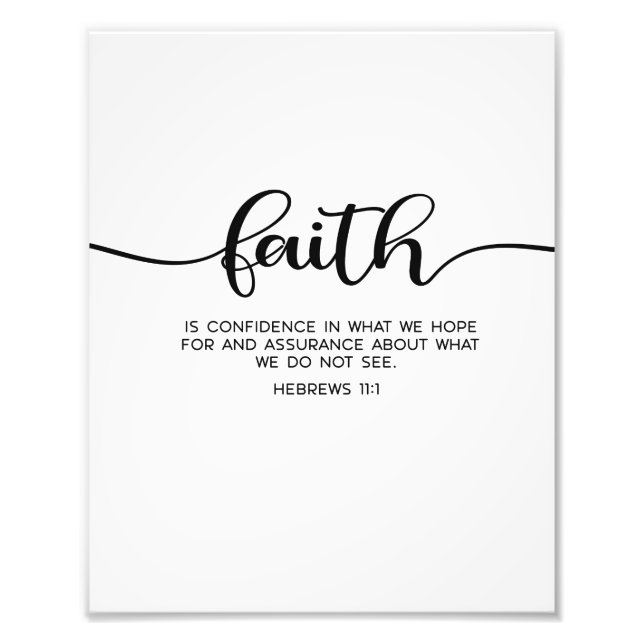 Faith Wall Art, Bible Verse, Hebräer 11:1 Fotodruck (Vorne)