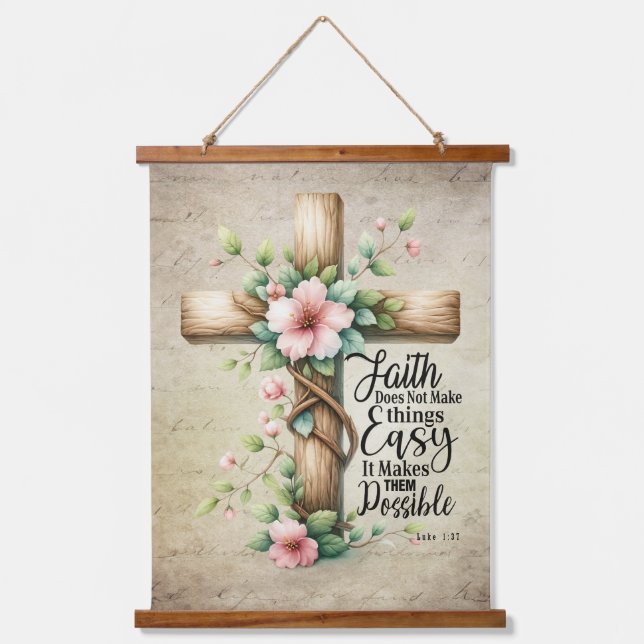 Faith Wandteppich Mit Holzrahmen (Vorderseite)