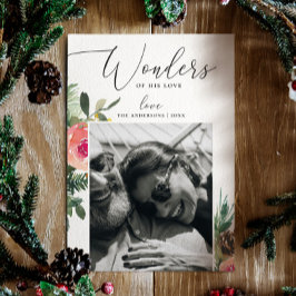 Faith Wonders of Seiner Liebe Florals Weihnachts-F Feiertagskarte