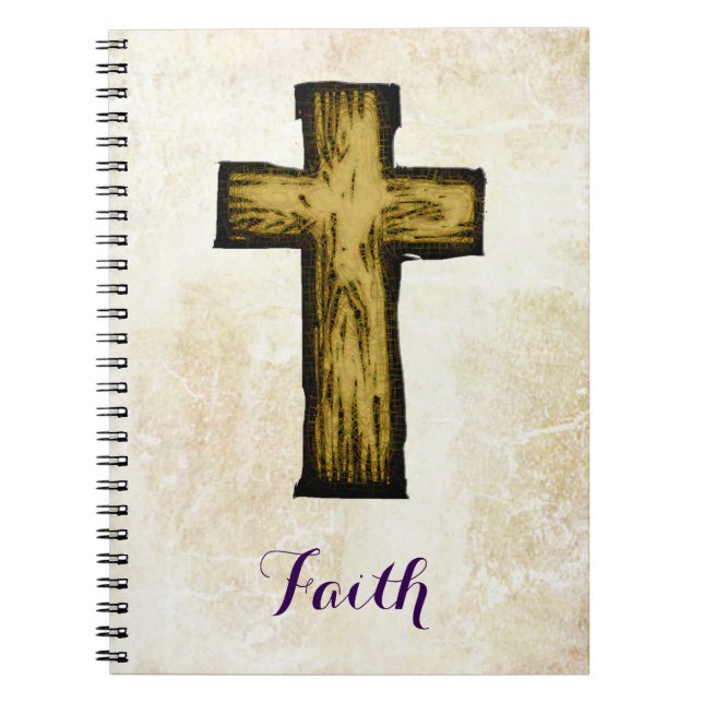Faith Wooden Cross Symbol of Hope and Inspiration Notizblock (Vorderseite)