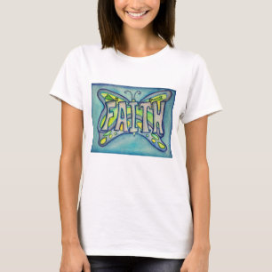 Faith Word Butterfly Art Malen von benutzerdefinie T-Shirt