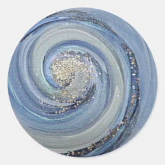 Faith Worship Art Blue Swirl Sticker