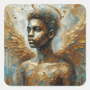 Faithful Angel - Angel Series Art Collection Quadratischer Aufkleber