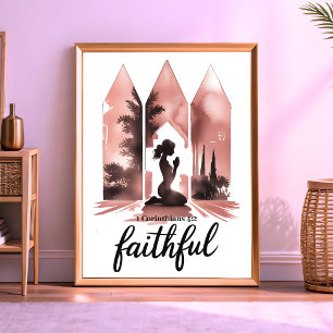 Faithful Boho - Christliche Mauer Kunst für Frauen Poster