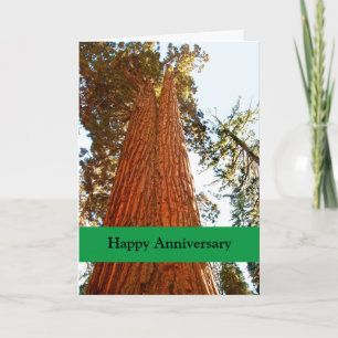 Faithful Couple Sequoia Trees, Happy Anniversary Karte