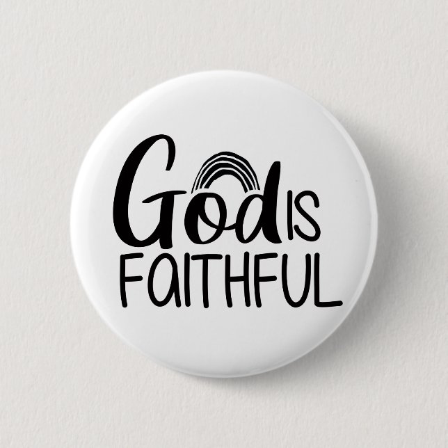 Faithful Gospel Graphics Faith Art Christliche Fan Button (Vorderseite)