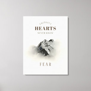 Faithful Inspiraional Zitat Wasserfarbener Berg Leinwanddruck