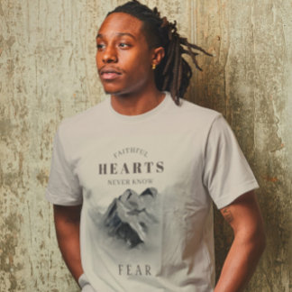 Faithful Inspiraional Zitat Wasserfarbener Berg T-Shirt