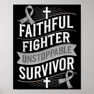 Faithful Kämpfer Survivor Diabetes Bewusstsein Poster