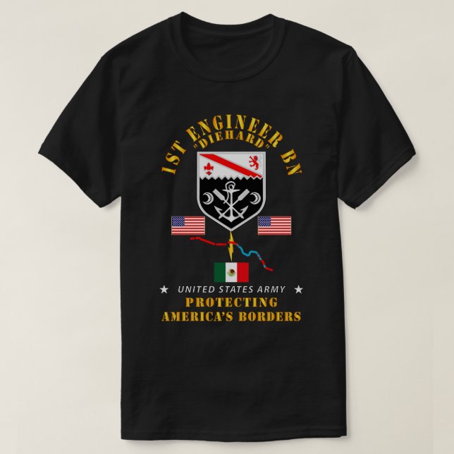 Faithful Patriot 1st Engineer Bn Protection Boder T-Shirt (Design vorne)