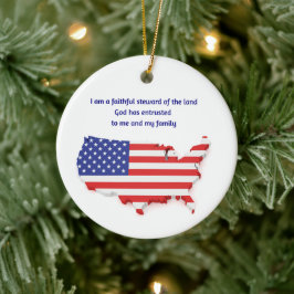Faithful Steward of USA - Round Keramik Ornament
