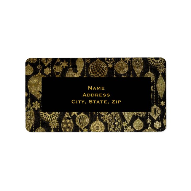 Faix Gold Weihnachtsschmuck Adressaufkleber (Vorne)