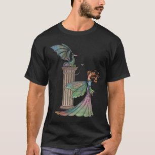 Faiy and Dragon Fantasy Art T - Shirt