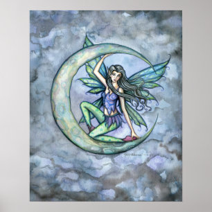 Faiy and Moon Fantasy Art Poster