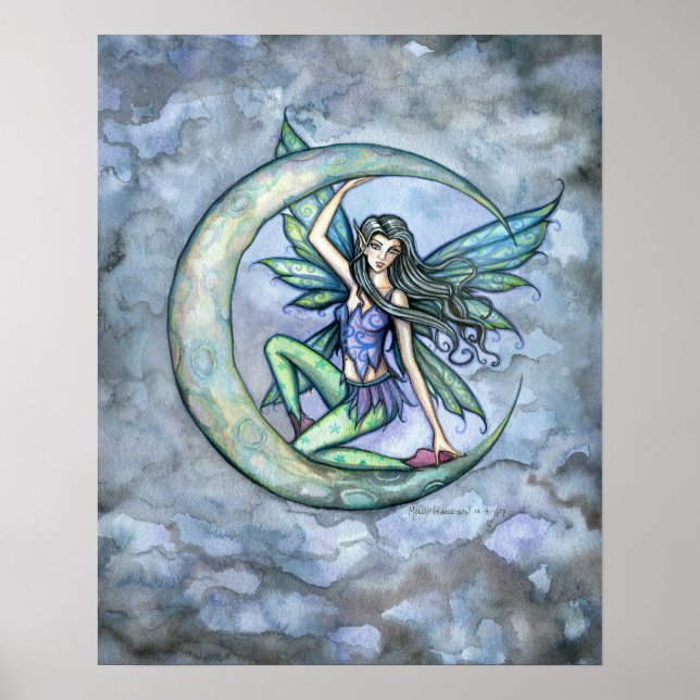 Faiy and Moon Fantasy Art Poster (Vorne)