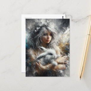 Faiy und ihr wunderbares Kaninchen Postkarte