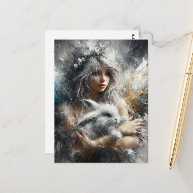 Faiy und ihr wunderbares Kaninchen Postkarte (Vorderseite/Rückseite Beispiel)