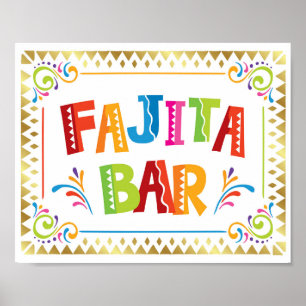 FAJITA BAR Fiesta Party Signa Print Poster