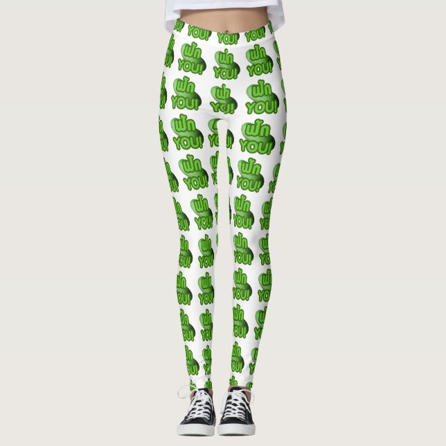 FAK DICH! ... Grüner Squash (Winter Melon) Leggings (Vorderseite)