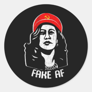 Fake Af Kamala Harris Kommunismus Spaß Männer Runder Aufkleber