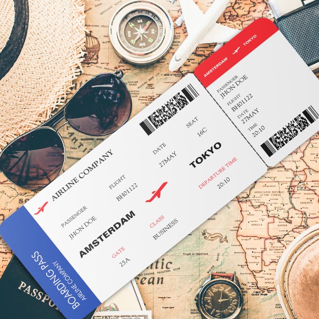 Fake Airline Ticket Boarding Pass Classic Einladung (Fake Airline Ticket Boarding Pass Classic Invitation)