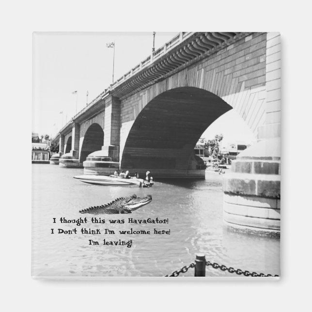 (Fake) Alligator beim Baden an der London Bridge Magnet (Vorne)