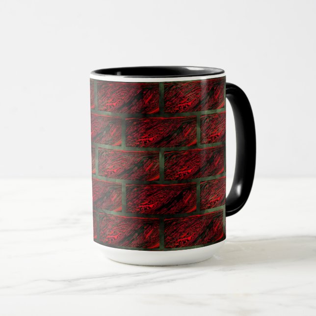 Fake belichtete Ziegelwand oder Fliesen simulieren Tasse (VorderseiteRechts)