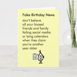 Fake Birthday News - ein lustiges Geburtstagsgedic Karte
