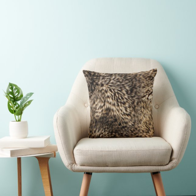Fake Brown Fur Kissen (Stuhl )
