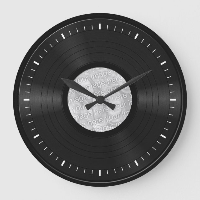 Fake Custom Vinyl Record Große Wanduhr (Vorderseite)