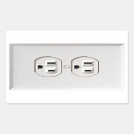 Fake Elektrische Steckdose Rechteckiger Aufkleber