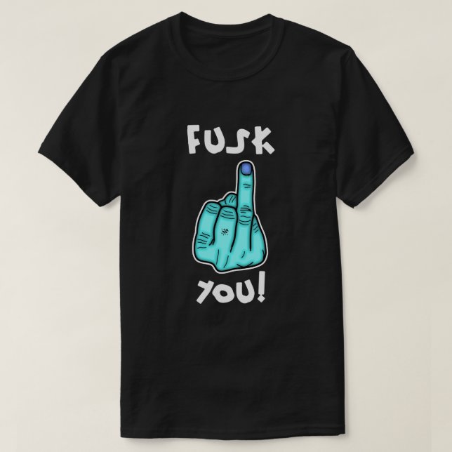 Fake f-bomb & Fake Mittelfinger Witz v3.1 T-Shirt (Design vorne)