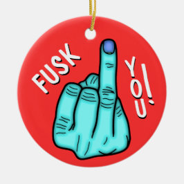 Fake F-Bomb Witz & fröhliche Xmas Wünsche Keramik Ornament