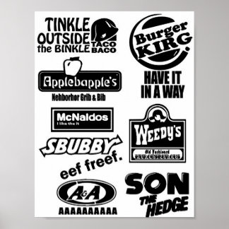 Fake Fast Food Poster