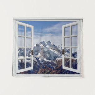 Fake-Fenster Berglandschaft Wand hängen Wandteppich
