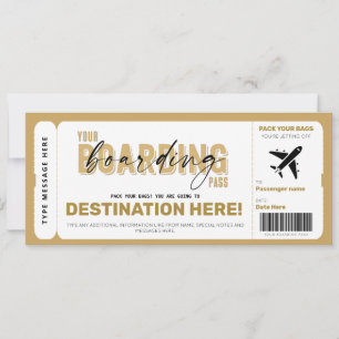 Fake Flugzeug Geschenkgutschein Ticket Boarding Pa Einladung