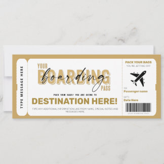 Fake Flugzeug Geschenkgutschein Ticket Boarding Pa Einladung