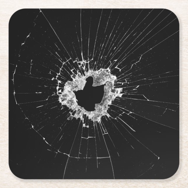 Fake gebrochen Design - Funny Theatre Abschreckung Rechteckiger Pappuntersetzer (Vorderseite)