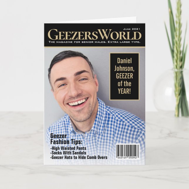 Fake GeezersWorld Magazine Custom Birthday Card Karte (Vorderseite)
