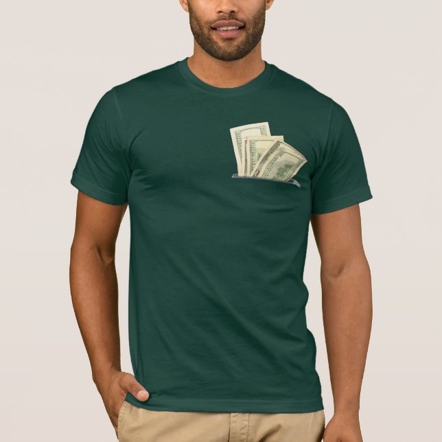 Fake Geld in der Tasche T-Shirt (Vorderseite)